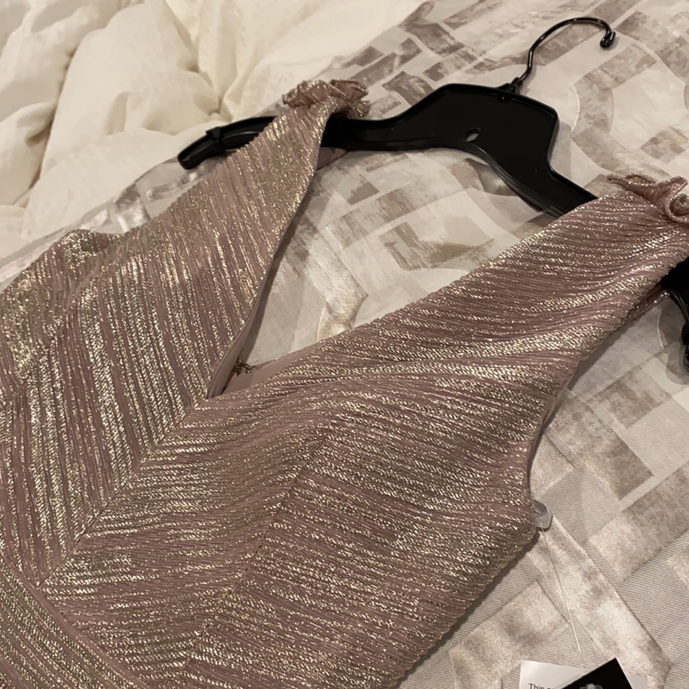 XSCAPE Metallic Ruffle Trim Dress - Picture 10 of 13